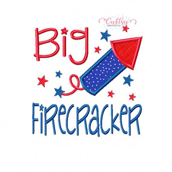 Big Firecracker 4th of July Embroidery Design Big Firecracker 4th of July Embroidery Design