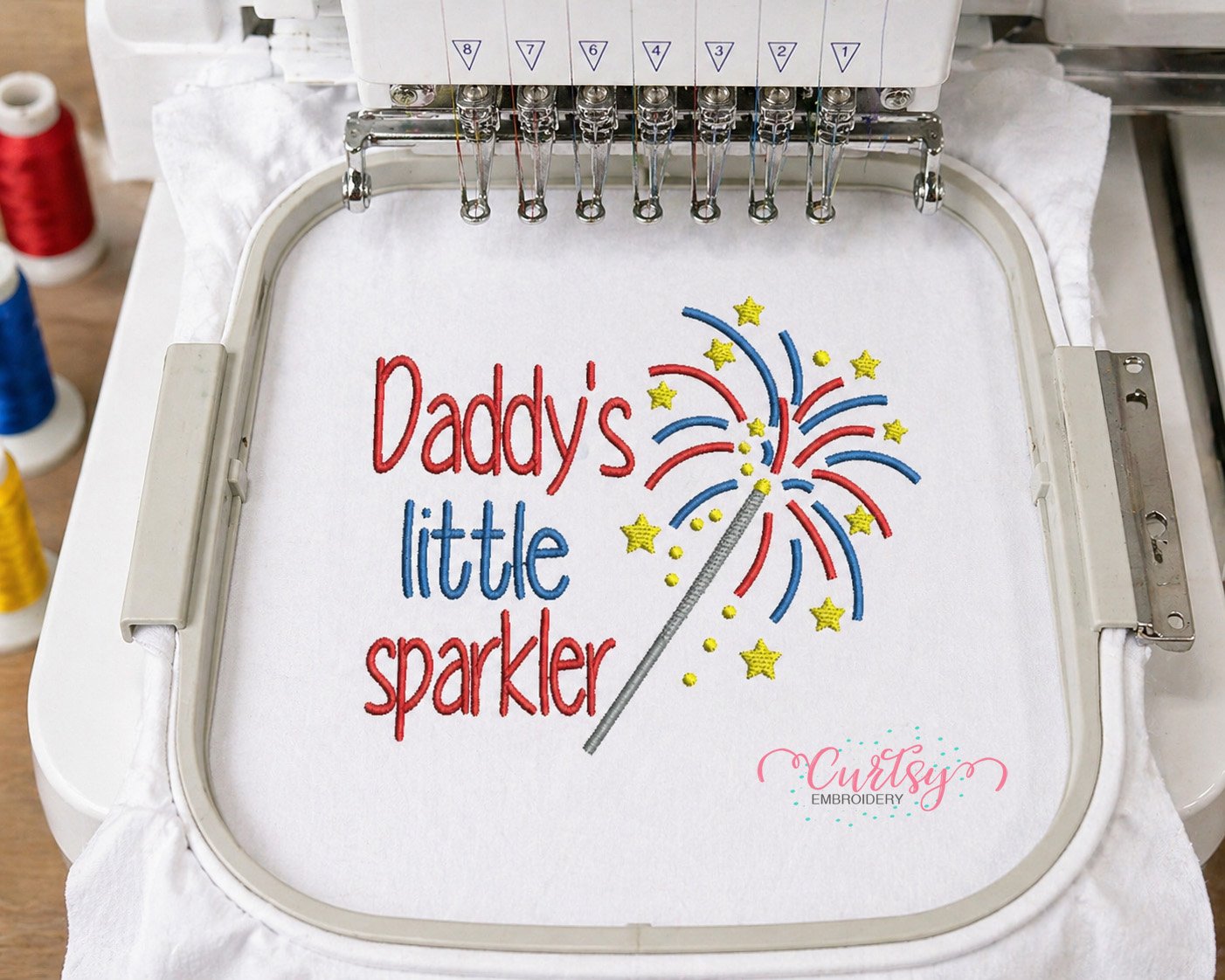 Daddys Little Spark;er Embroidery Design _ Logo 3