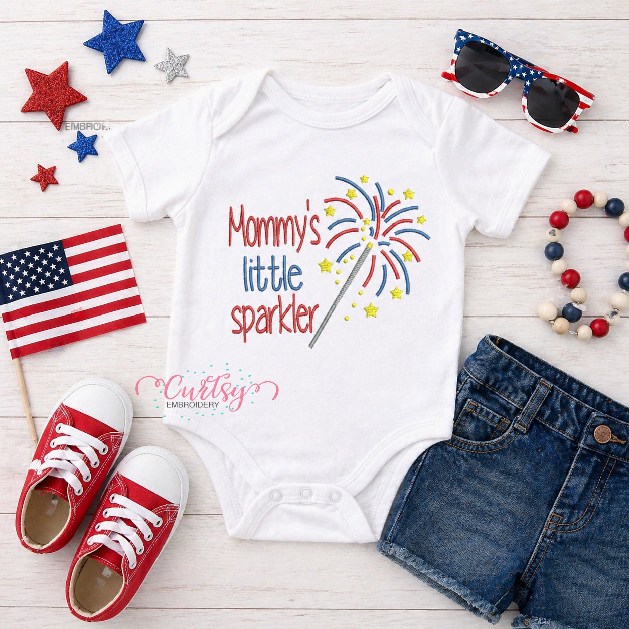 Mommys Little Sparkler Embroidery Design _ Logo 1