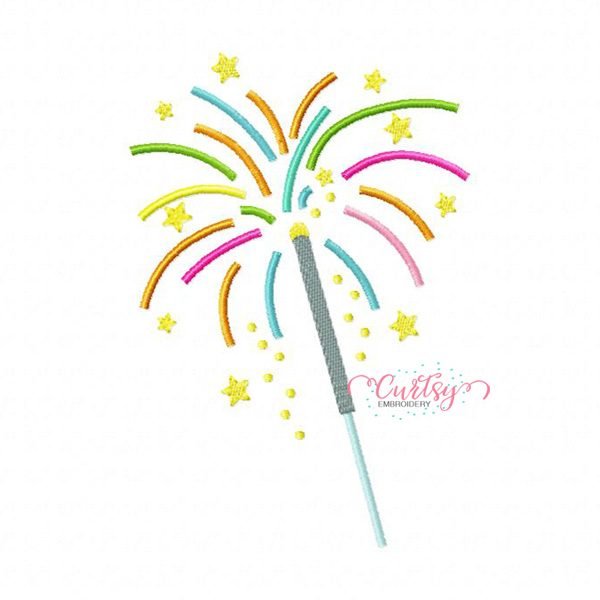 Sparkler Embroidery Design Sparkler Embroidery Design