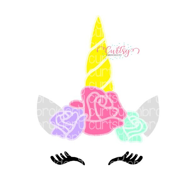 Unicorn with Flowers SVG Cutting File 1 Unicorn with Flowers SVG Cutting File 1