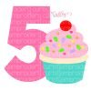 5th Birthday Cupcake SVG File 5th Birthday Cupcake SVG File