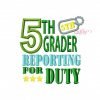 5th Grader Reporting Applique Design 5th Grader Reporting Applique Design