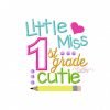 Little Miss 1st Grade Cutie Applique Design