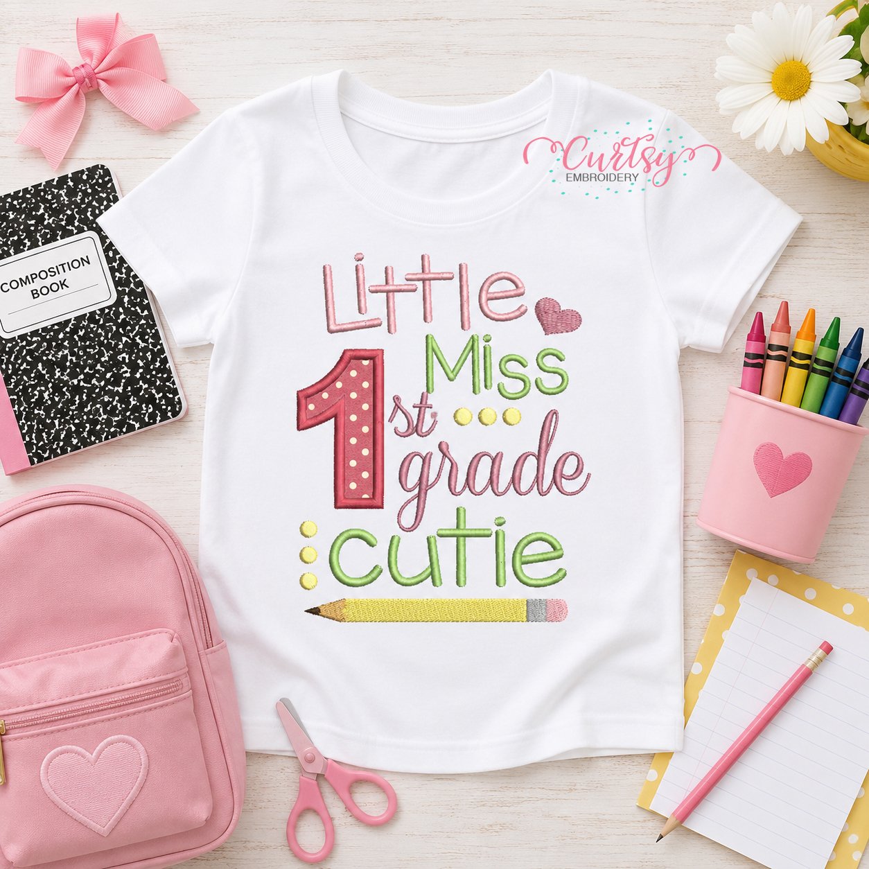 Little Miss 1st Grade Cutie Applique Design _ Logo 1 Little Miss 1st Grade Cutie Applique Design _ Logo 1