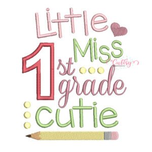 1st Grade Cutie Applique Design