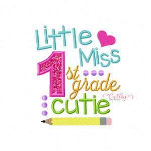 1st Grade Cutie Applique Design