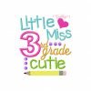 Little Miss 3rd Grade Cutie Applique Design Little Miss 3rd Grade Cutie Applique Design