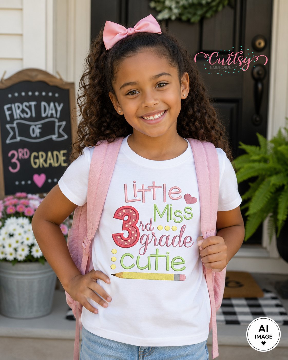 Little Miss 3rd Grade Cutie Applique Design _ Logo 2 Little Miss 3rd Grade Cutie Applique Design _ Logo 2
