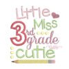 Little Miss 3rd Grade Cutie Applique Design _ Website