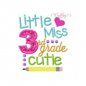 3rd Grade Cutie Applique Design