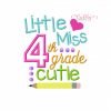 Little Miss 4th Grade Cutie Applique Design
