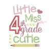 Little Miss 4th Grade Cutie Applique Design _ Website