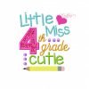 Little Miss 4th Grade Cutie Embroidery Design