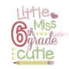 Little Miss 6th Grade Cutie Applique Design _ Website