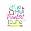Little Miss Preschool Applique Design