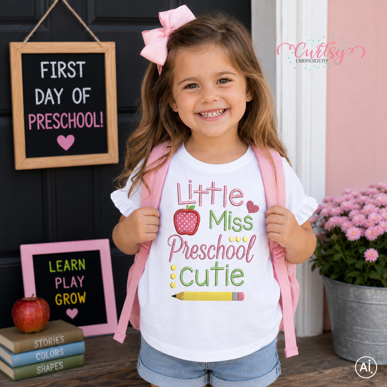 Little Miss Preschool Cutie Applique Design _ Logo 2 Little Miss Preschool Cutie Applique Design _ Logo 2