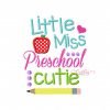 Little Miss Preschool Embroidery Design