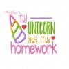 My Unicorn Ate My Homework Applique Design