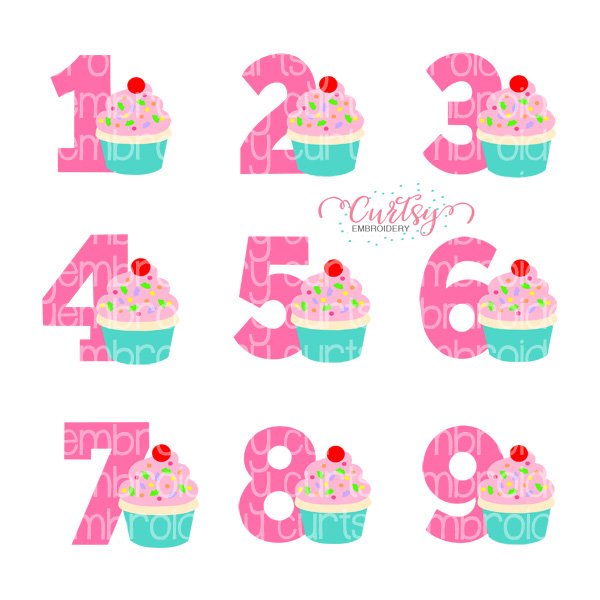 Cupcake SVG File All Numbers Cupcake SVG File All Numbers
