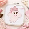 Girl Ghost with Bow Applique Design _ Logo 2