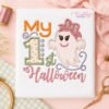 My First Halloween Girl Applique Design _ Etsy 2000 First Halloween embroidery design for baby girls
