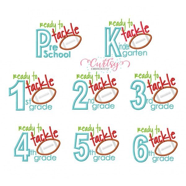 Ready To Tackle All Numbers Applique Set Ready To Tackle All Numbers Applique Set