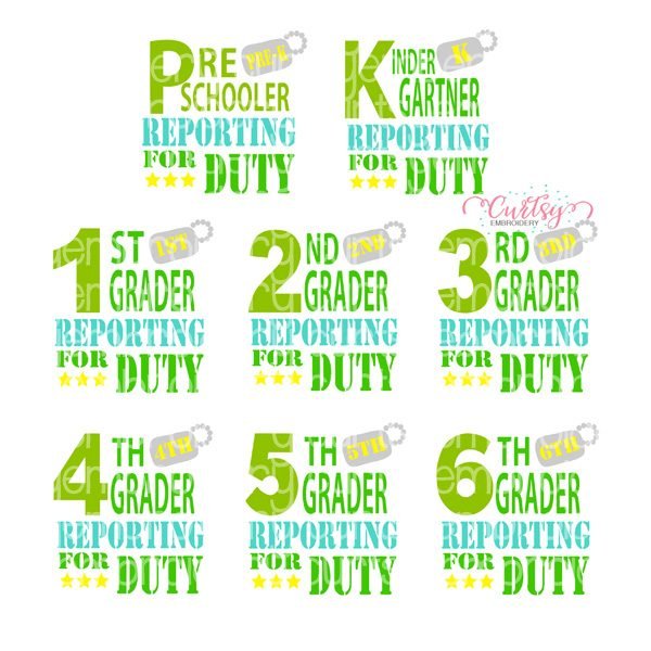 Reporting For Duty SVG File Full Set Reporting For Duty SVG File Full Set
