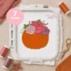 Pumpkin with Roses Applique Embroidery Design _ Logo 2 Pumpkin with roses applique embroidery design stitched in a plastic machine embroidery hoop