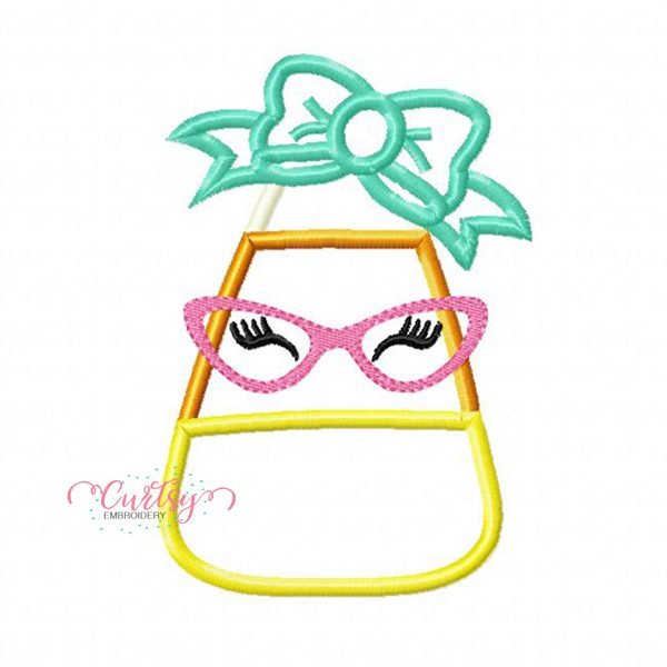 Candy Corn Glasses Applique Design