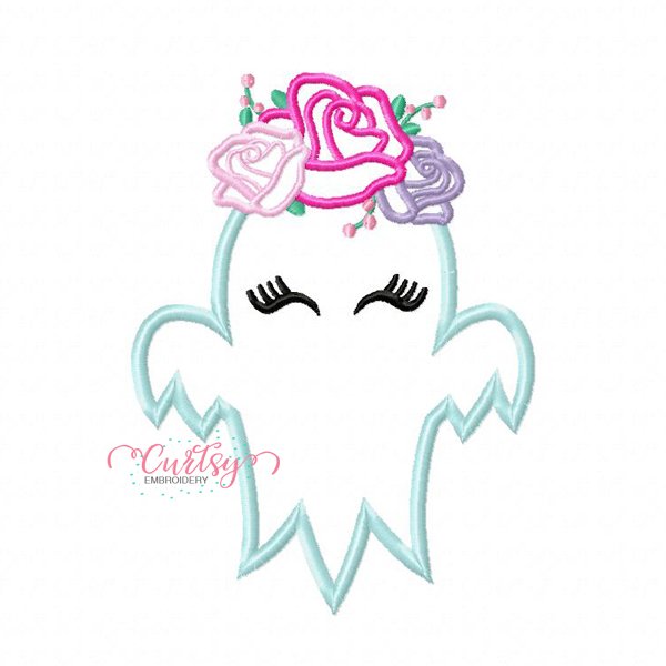 Flower Ghost Applique Design Flower Ghost Applique Design