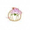 Flower Pumpkin Feltie Applique Design Single