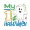 My First Halloween boy applique machine embroidery design with ghost and number 1