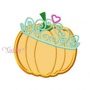 Pumpkin with Tiara Applique Design
