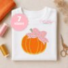 Create a sweet fall project with this Pumpkin with Bow Applique Embroidery Design! The pumpkin uses fabric applique, while the oversized bow is perfect for fabric, vinyl, or glitter HTV. Shop the design here: [PRODUCT LINK] Finished Measurements: 4x4 hoop: 3.820” x 3.741” — 7,132 stitches 5x5 hoop: 4.800” x 4.705” — 9,085 stitches 6x6 hoop: 5.800” x 5.692” — 11,027 stitches 7x7 hoop: 6.800” x 6.679” — 12,889 stitches 8x8 hoop: 7.800” x 7.668” — 14,758 stitches 9x9 hoop: 8.800” x 8.654” — 16,693 stitches 10x10 hoop: 9.801” x 9.641” — 18,633 stitches Included File Formats: PES, JEF, EXP, VIP, VP3, DST, HUS and XXX This is a digital machine-embroidery file. A physical item will not be shipped. Visit https://curtsyembroidery.com for more machine-embroidery and applique designs. #MachineEmbroidery #PumpkinApplique #AppliqueEmbroidery