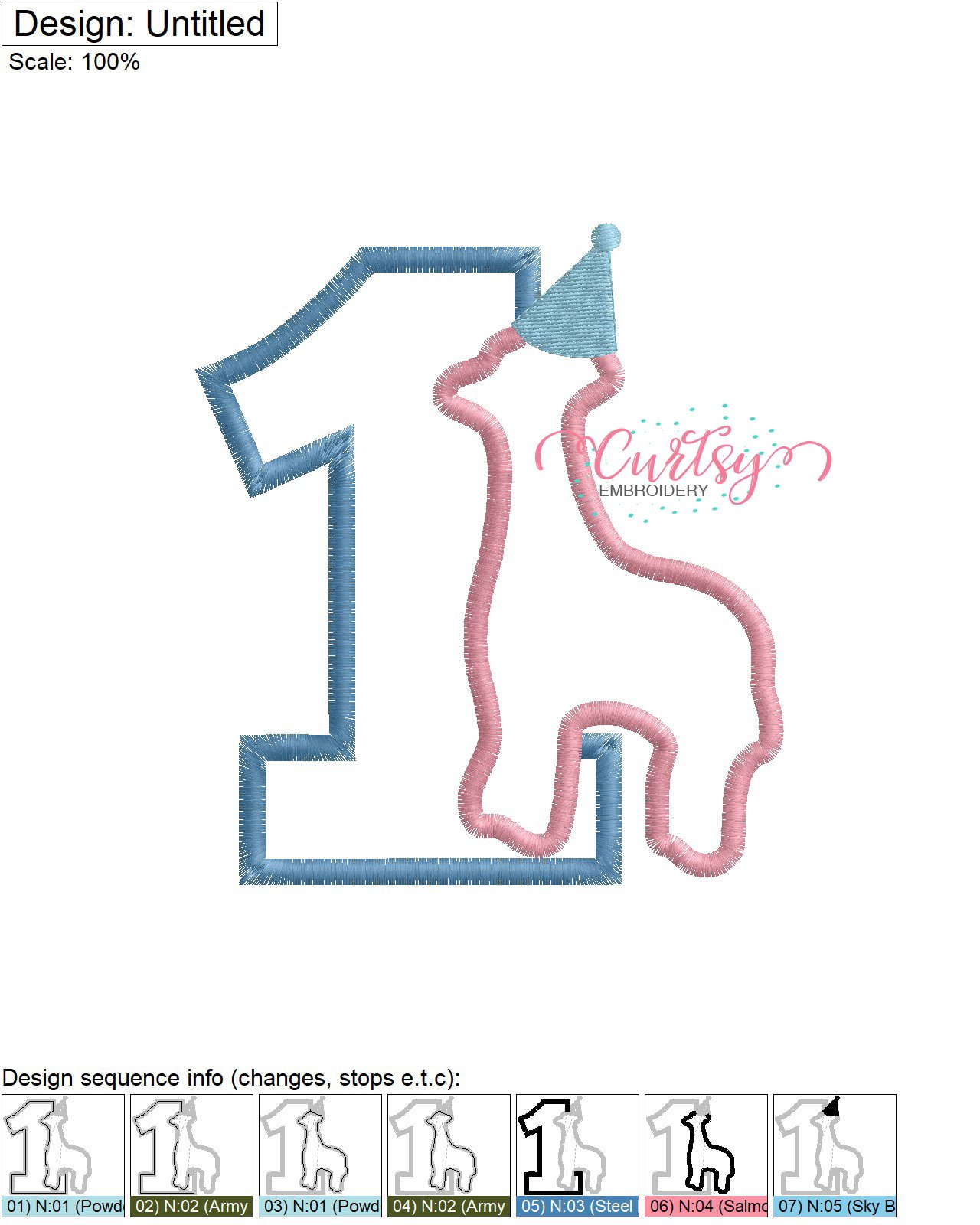 1 Animal Cracker Applique Stitch Map