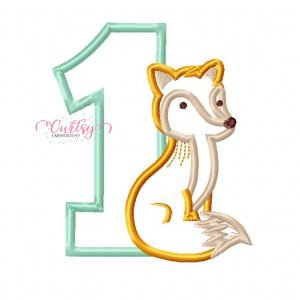 1st Birthday Woodland Fox Applique