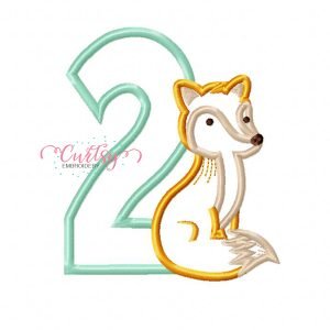 2nd Birthday Woodland Fox Applique