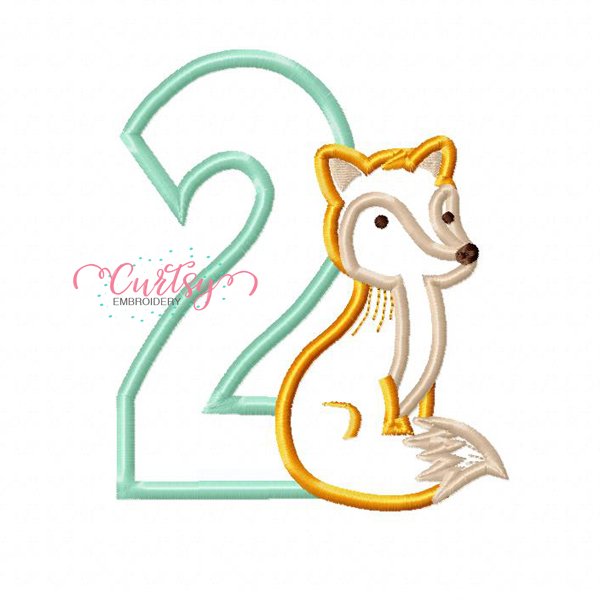 2nd Birthday Woodland Fox Applique Design 2nd Birthday Woodland Fox Applique Design