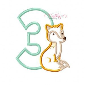 3rd Birthday Woodland Fox Applique