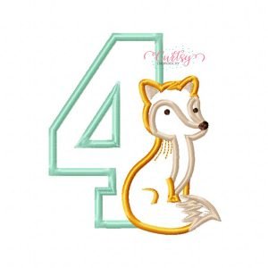 4th Birthday Woodland Fox Applique
