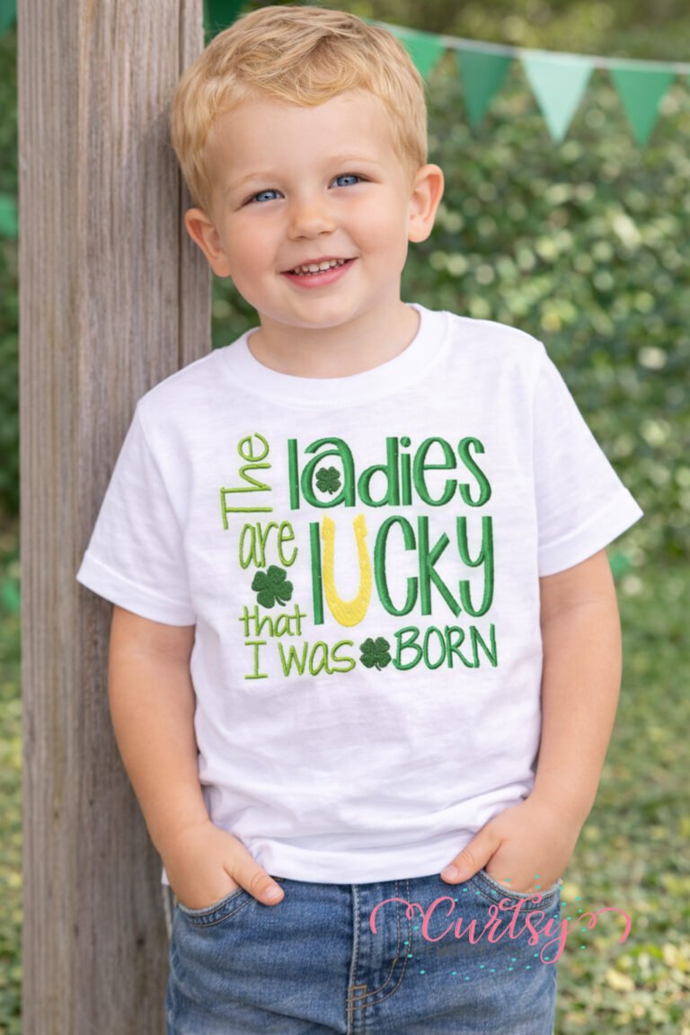 Ladies Are Lucky Embroidery Design lifestyle logo