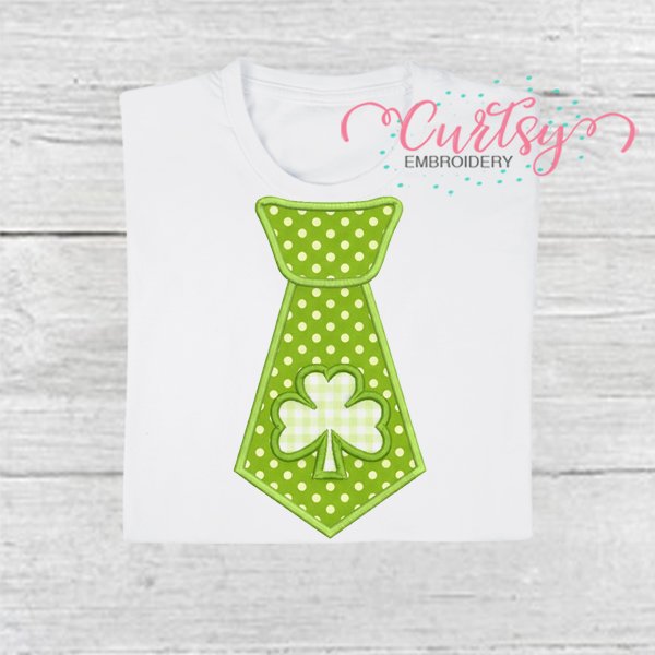 Shamrock Tie Applique Design 600