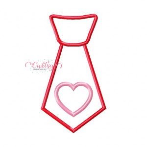 Heart Tie Applique Design