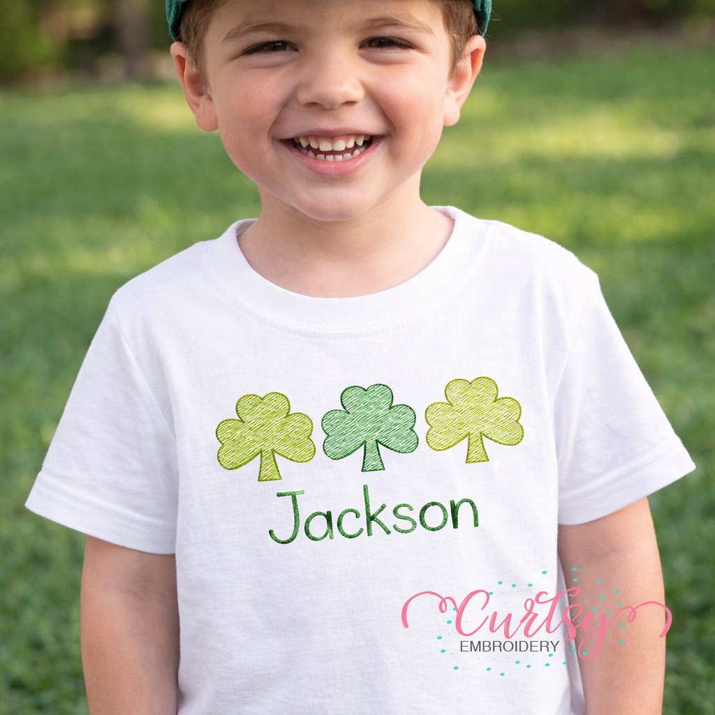 Shamrock Trio Quick Stitch Embroidery Design lifestyle logo 2 Shamrock Trio Quick Stitch Embroidery Design lifestyle logo 2