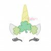 Shamrock Unicorn Sketch Fill Embroidery Design