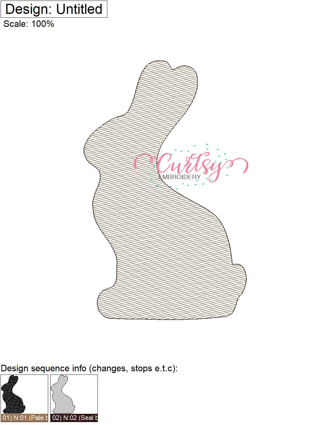 Chocolate Bunny Quick Stitch Embroidery MAP