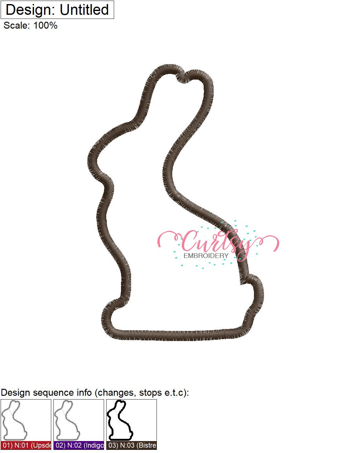 Chocolate Bunny Satin Applique MAP Chocolate Bunny Satin Applique MAP