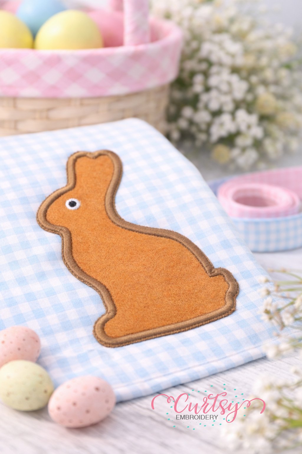 Chocolate Easter Bunny Applique Design logo 1 Chocolate Easter Bunny Applique Design logo 1