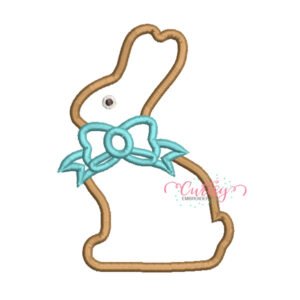 Chocolate Bunny with Bow Applique